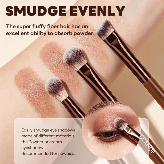 MAANGE 6 Pcs Dual Ended Makeup Brush Set Kuas Makeup Wajah Foundation Contour Blush Brush Travel Friendly