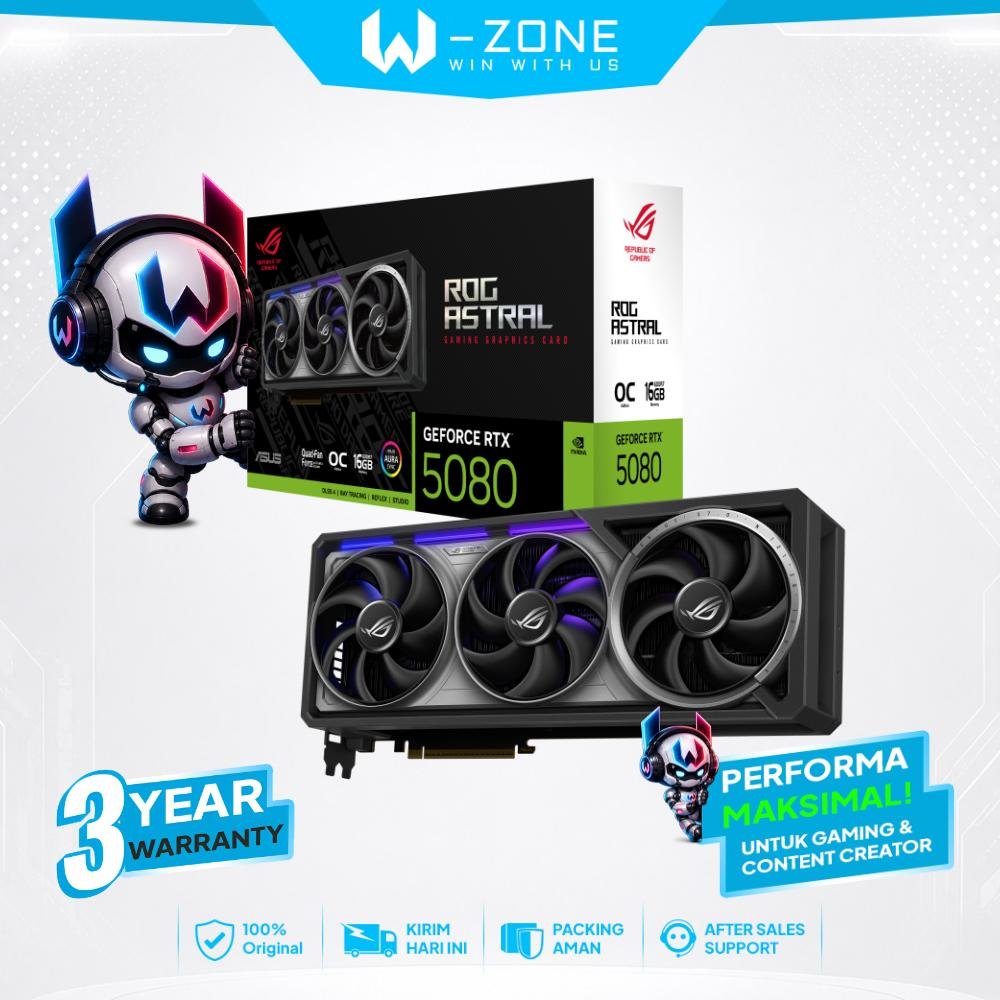 VGA ASUS ROG Astral GeForce RTX 5080 OC 16GB - 16 GB GDDR7