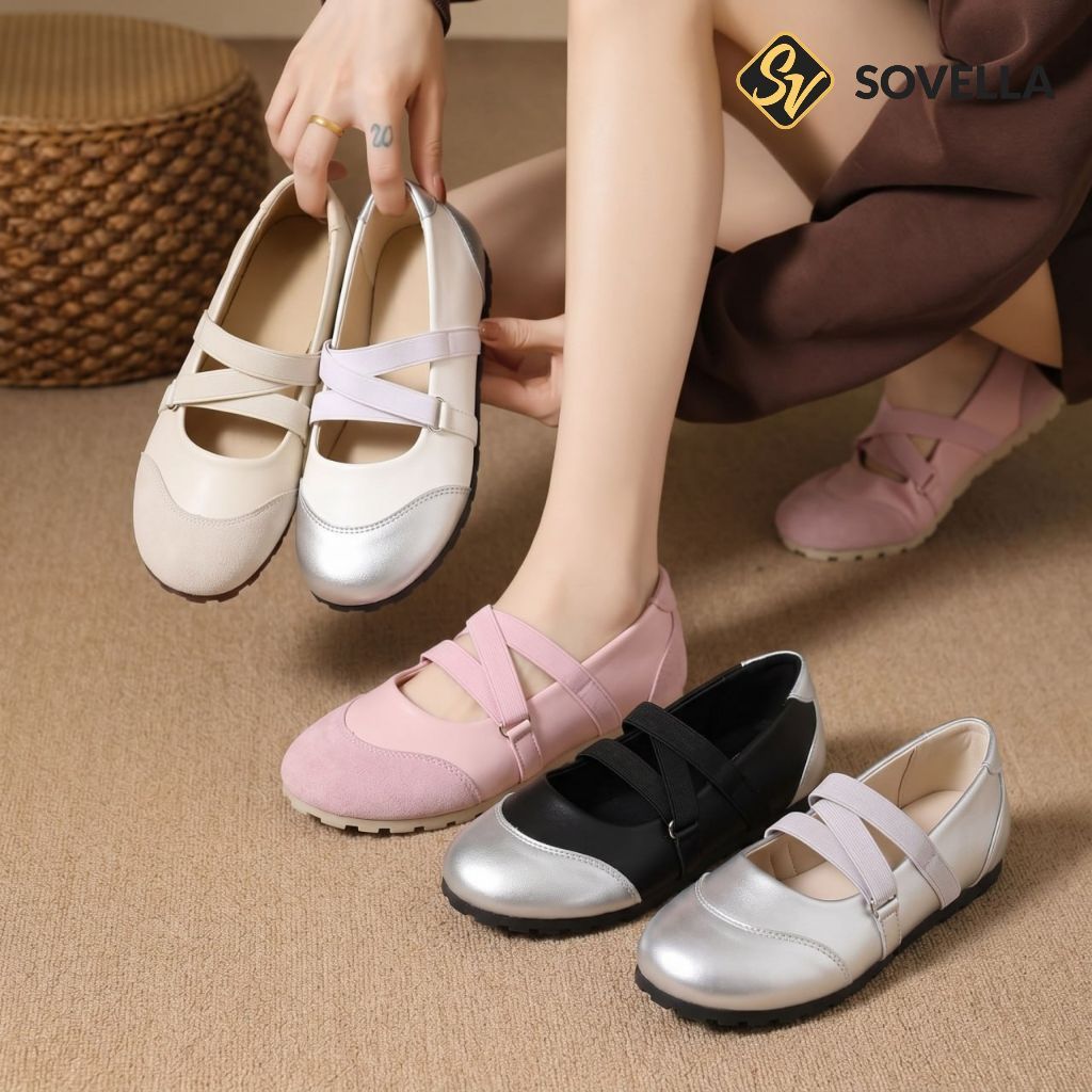 Jual SOVELLA Solmi Sepatu Wanita Flat shoes Korean Style Kekinian | Shopee Indonesia