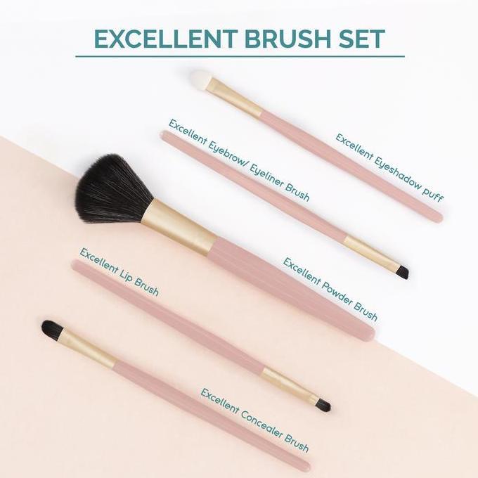 Cukafindan_ - [5 Pcs] Glamfix Excellent Brush Set Rose Blossom Make Up Brush Set Kuas Makeup 5Pcs Alat Kecantikan Makeup