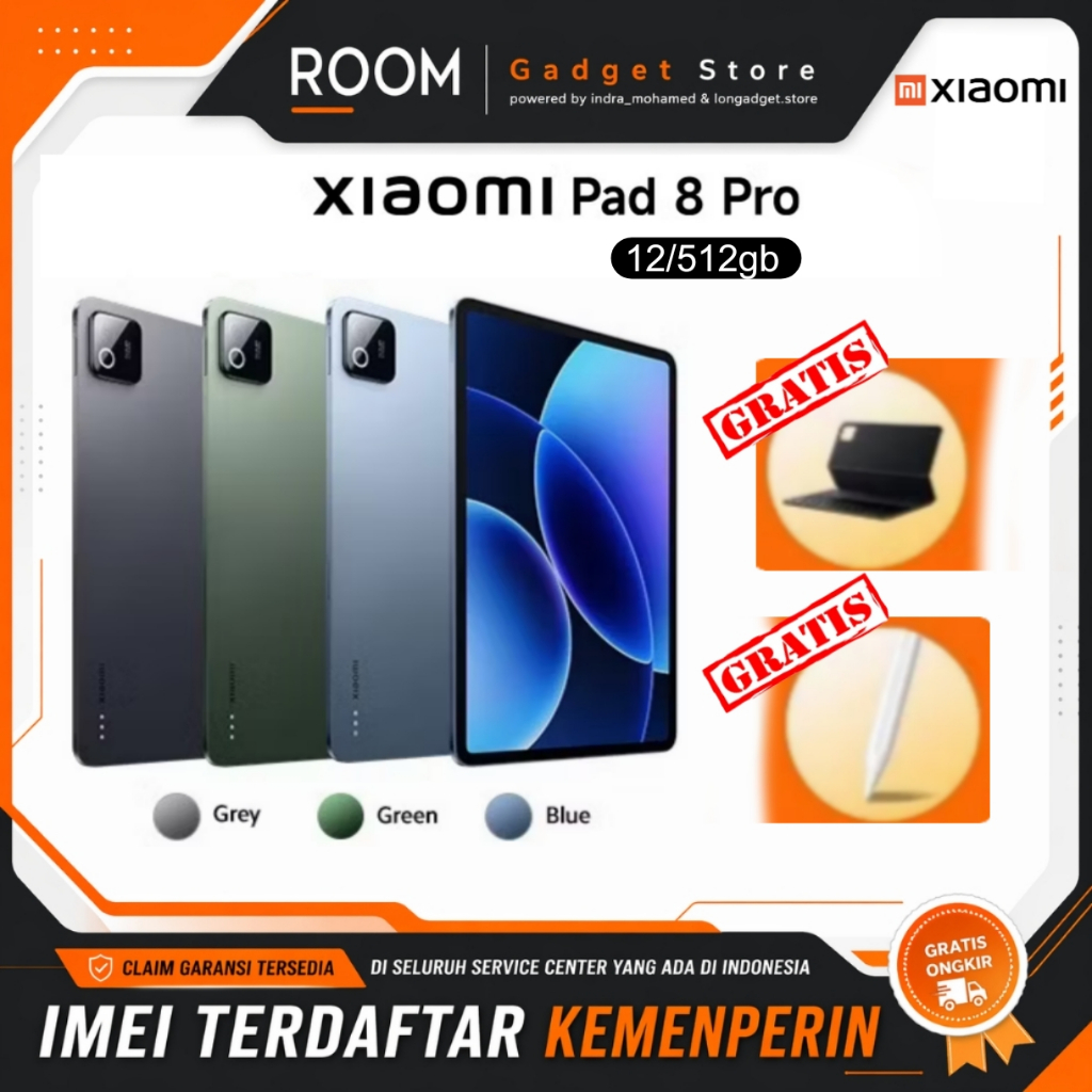Xiaomi Pad 8 pro 12/512gb With key + pen Garansi Resmi