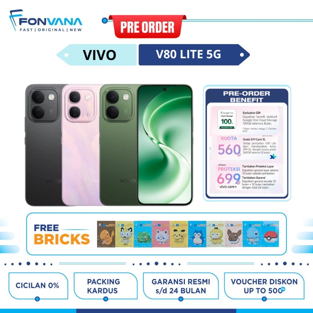 Jual VIVO V80 LITE 5G 6/128GB 6/256GB OriginOS 6 Dimensity 7300e 10000 mAh |Garansi Resmi VIVO Indonesia 1 Tahun | Shopee Indonesia