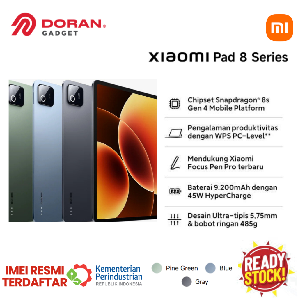 Xiaomi Pad 8 Series | Xiaomi Pad 8 Pro (8/256GB) (12/512GB) | Xiaomi Pad 8 (8/256GB) - Garansi Resmi Indonesia