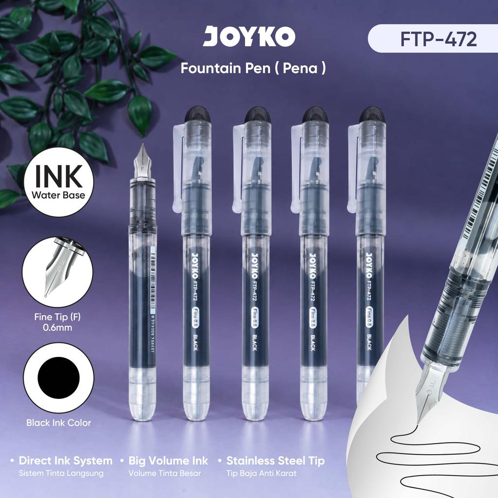 Jual JOYKO Fountain Pen Pena Pulpen Kaligrafi Menulis Indah FTP-472 0.6mm Stainless Steel Tip | Shopee Indonesia