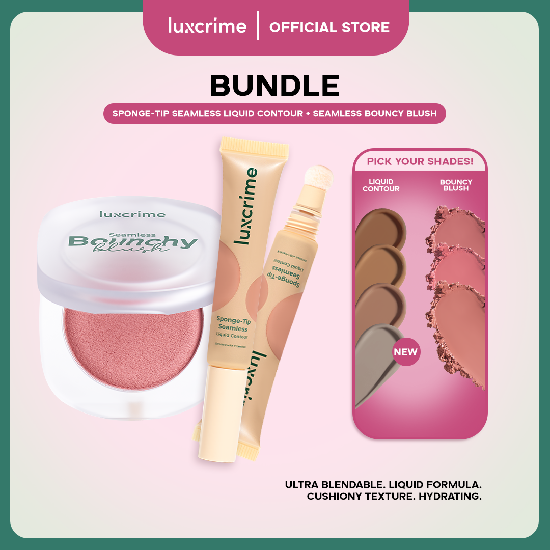 [BUNDLE] Luxcrime Sponge-Tip Seamless Liquid Contour + Bouncy Blush