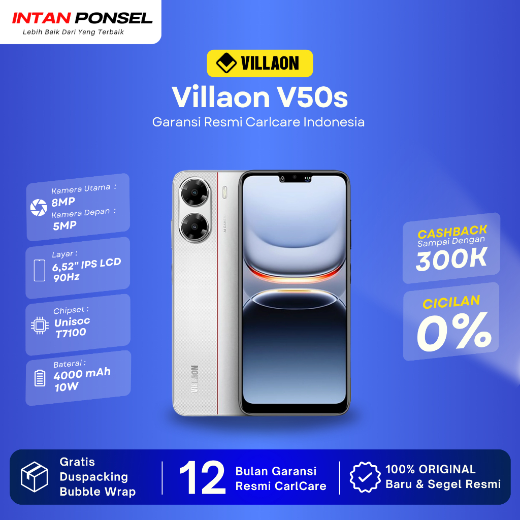 Villaon V50s 4GB+4GB/64GB Garansi Resmi Carlcare Indonesia 1 Tahun