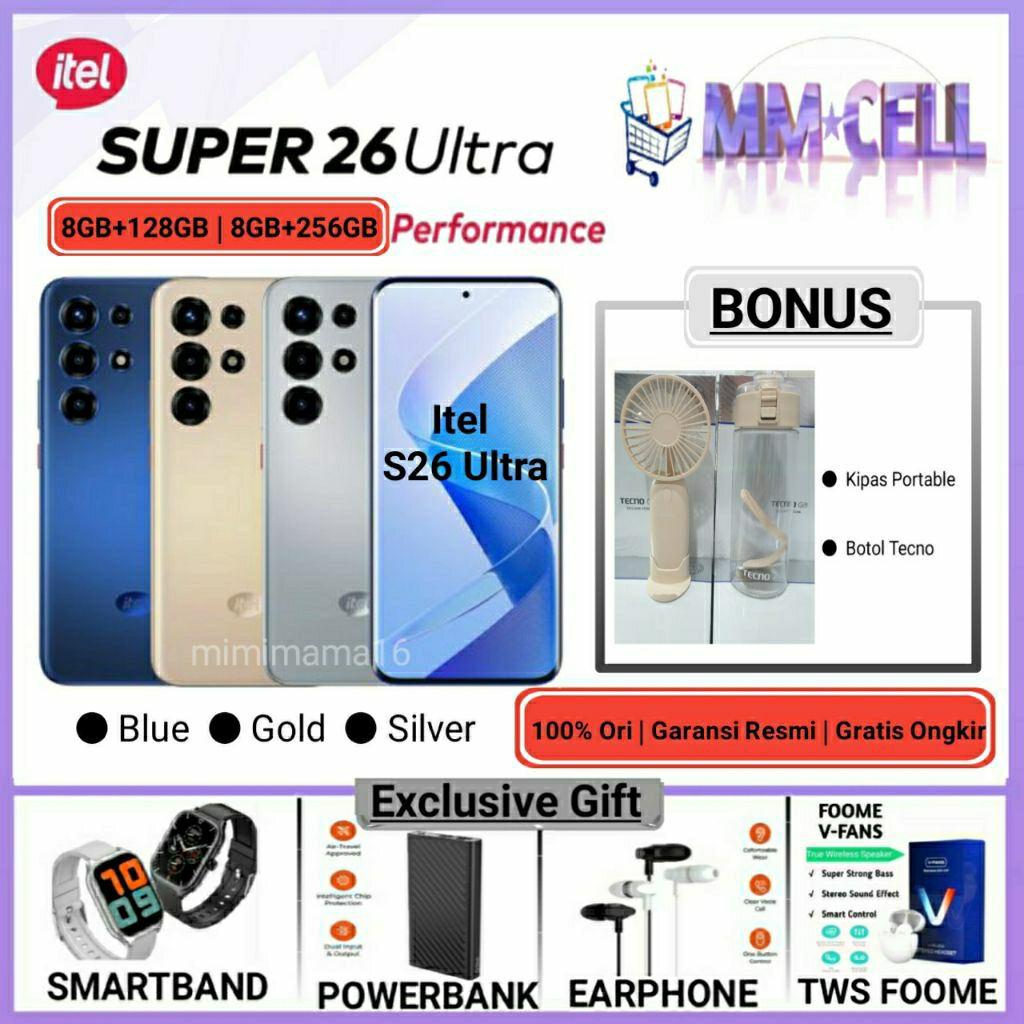 ITEL S26 ULTRA 8/128 | ITEL SUPER 26 ULTRA 8/256 GARANSI RESMI ITEL INDONESIA