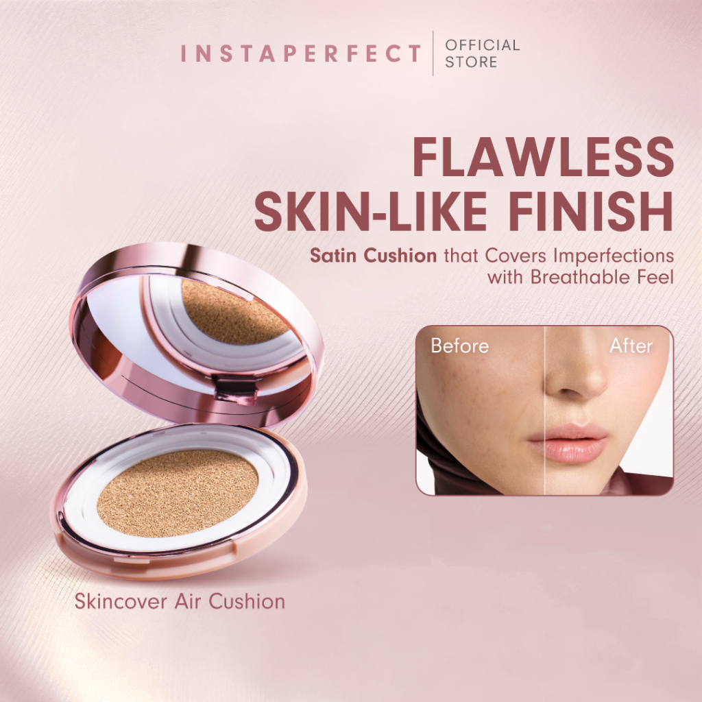 [CREATOR'S SPECIAL BUNDLE] Instaperfect Skincover Air Cushion SPF 50++++ 11g - Make Up Cushion Foundation Semi Matte Finish (Real Skin Buildable Coverage, Transferproof, Non Comedogenic)