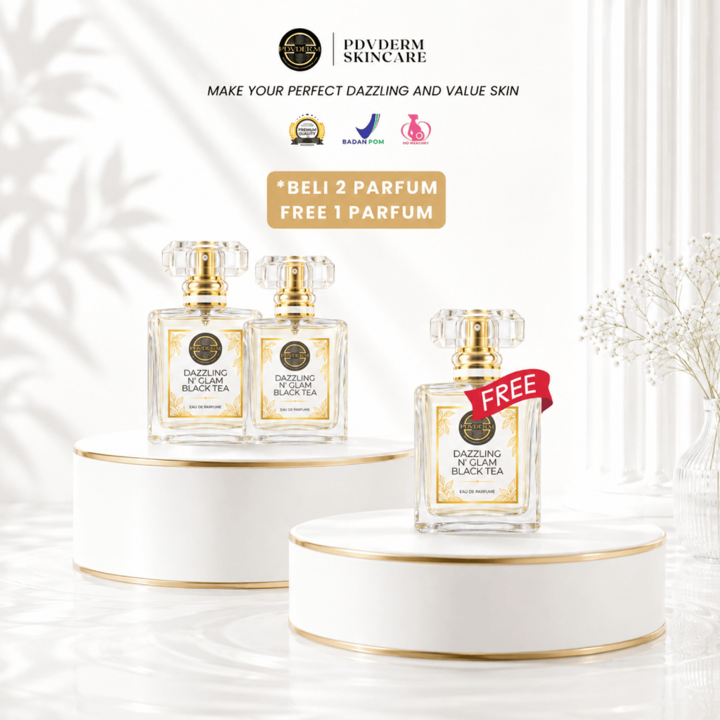 PDVDERM Dazzling N'Glam Black Tea Parfum Wanita | Parfum EDP Premium Aroma Elegan Mewah Feminin | Long Lasting | Parfum Wanita untuk Daily & Acara Spesial | 30ml | BPOM