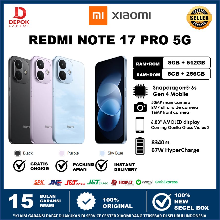 Neo Gadget - New Xiaomi redmi note 17 Pro 5G / Note 17 5G / Note 17 4G Garansi Resmi Xiaomi