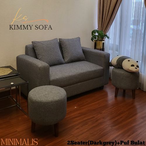 Jual KIMMYSOFA Sofa Minimalis Bahan Canvas Ukuran 2 seater 140cm | Shopee Indonesia