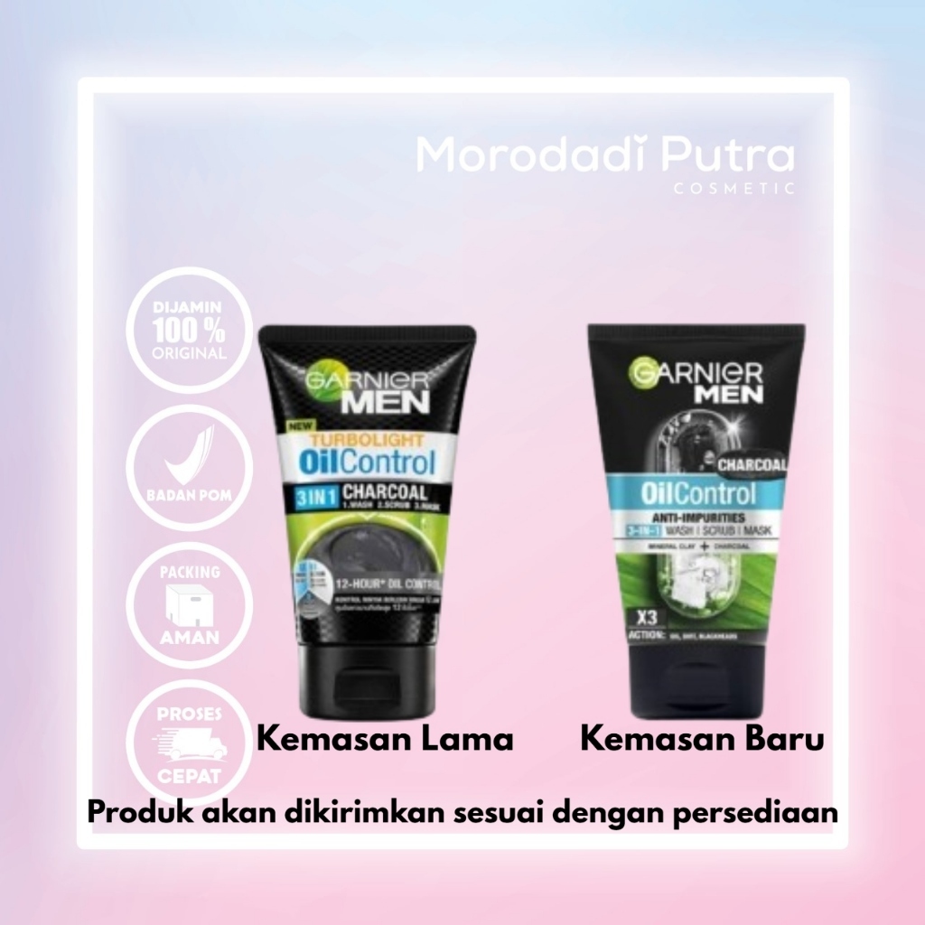 Garnier Men (KEMASAN RANDOM) Oil Control 3in1 Charcoal Foam 50ml (0367)