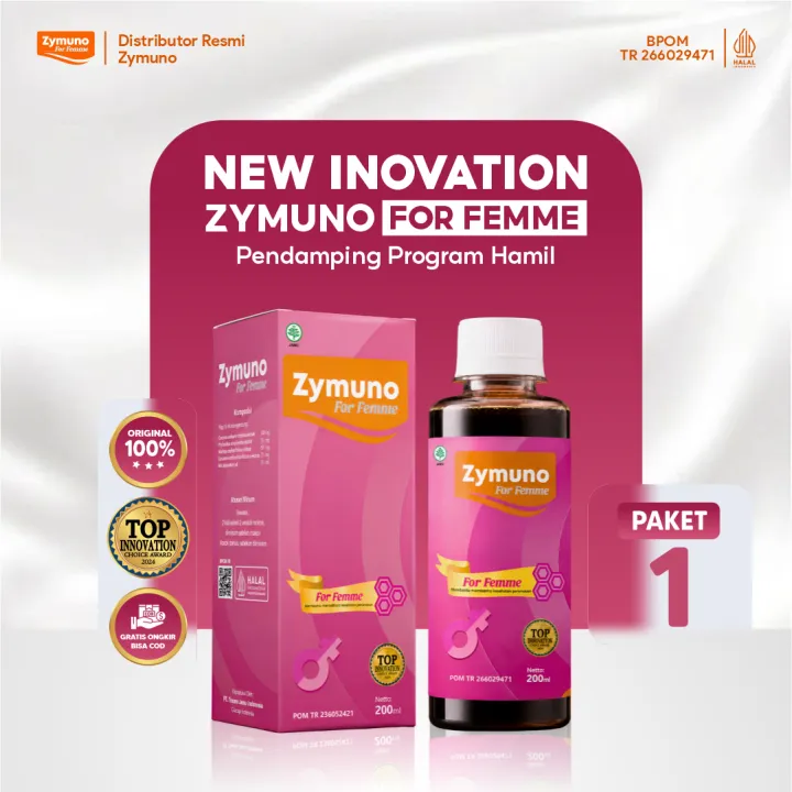 Zymuno For Femme 200ml | Herbal Wanita Pendamping Promil | Kesehatan Reproduksi & Peranakan | Zuriat Kurma Kelor Kunyit | Promil Sehat | Distributor Resmi Zymuno | Lazada Indonesia