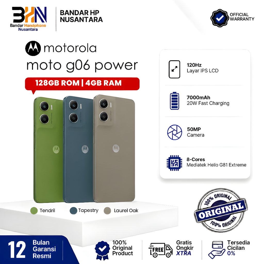 Motorola Moto G06 Power NFC 4/128GB 6.88" 7000mAh 50MP Camera DolbyStereo IP64 WaterTouch
