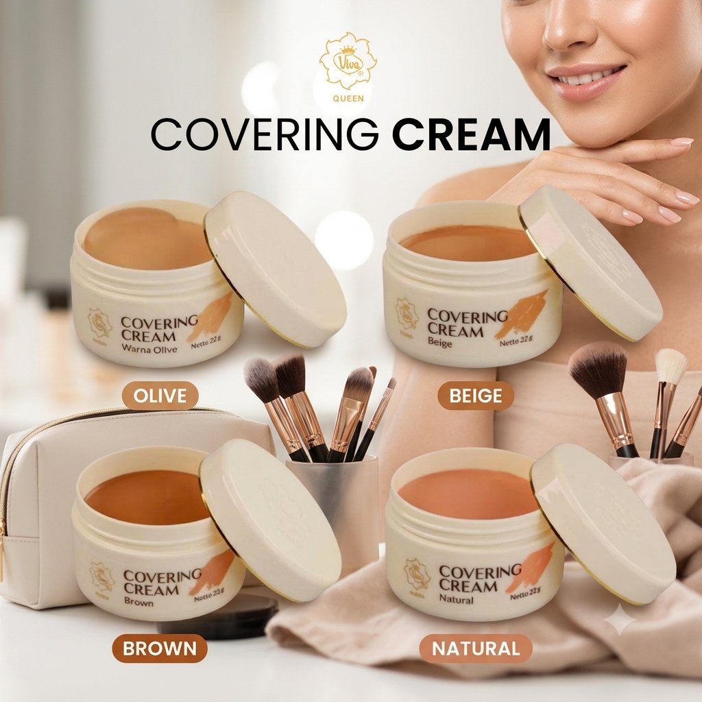 Viva Covering Cream - Alas Bedak Waterproof, Tahan Lama, dan Melembapkan Kulit