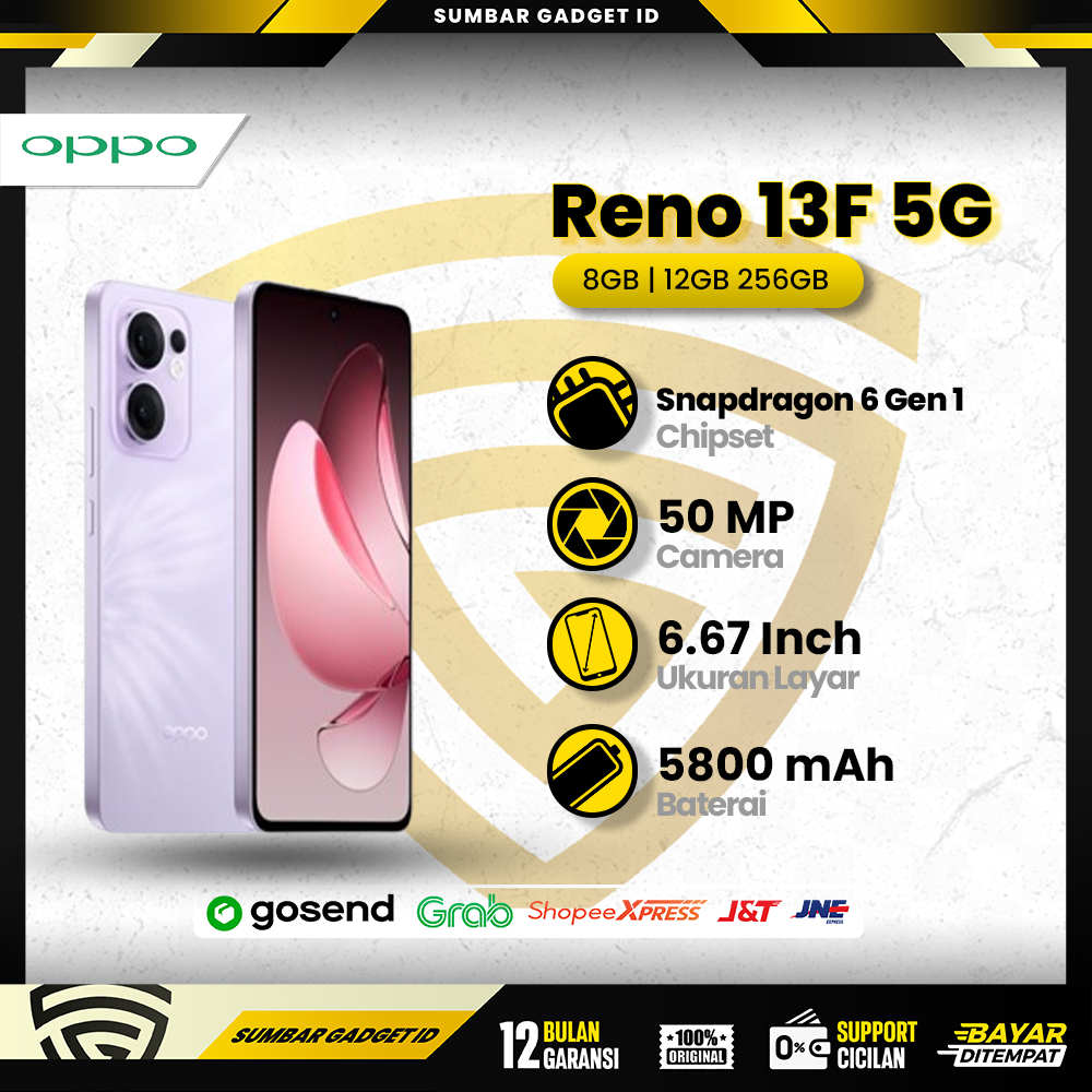 Oppo Reno 13F 5G 8/256GB | 12/256GB Smartphone Original Bergaransi Resmi