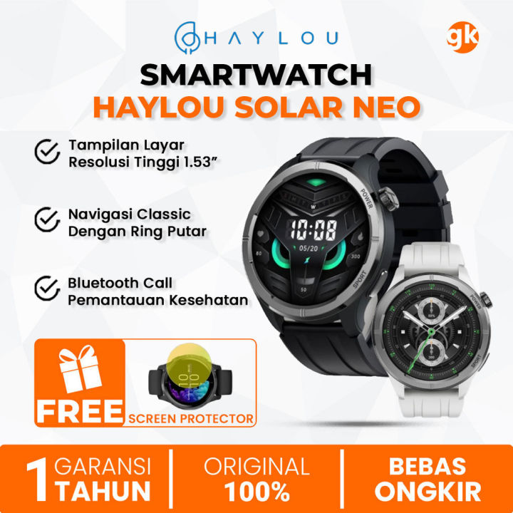 HAYLOU Solar Neo Smartwatch Bluetooth Call SpO2 1.53" HD Display Health Monitoring | Lazada Indonesia
