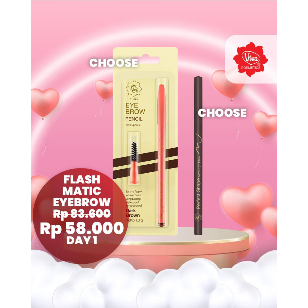 Paket 1 Viva Queen Matic Eye Brow, 1 Viva Queen Eye Brow Pencil Viva Cosmetics