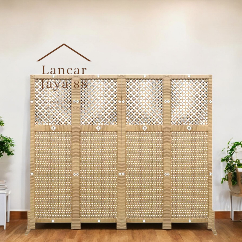 Jual Sketsel Ruangan Rotan Sintetis 4 Pintu Terlaris Tinggi 170 Cm | Shopee Indonesia