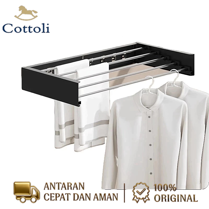 Jual Cottoli Rak Pakaian Jemuran Baju Stainless Dinding Lipat 60/80/100 CM, Jemuran Baju Ruangan Minimalis Dekorasi | Shopee Indonesia