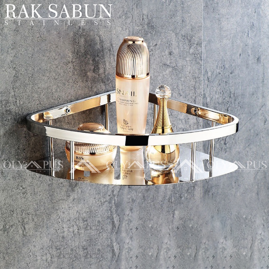 SUS 304 Rak Sabun Sudut Tempat Shampo Multifungsi Kamar Mandi Stainless Steel